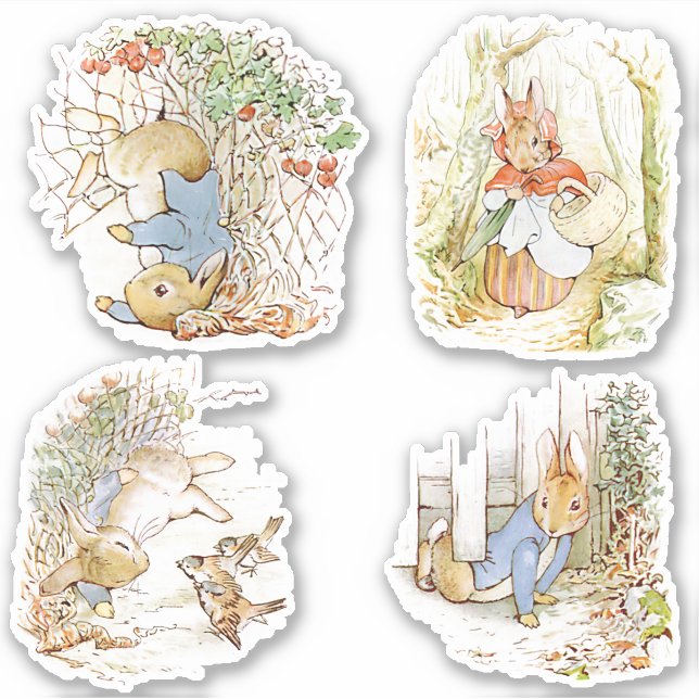 Petter Rabbit Set Aufkleber (Vorderseite)