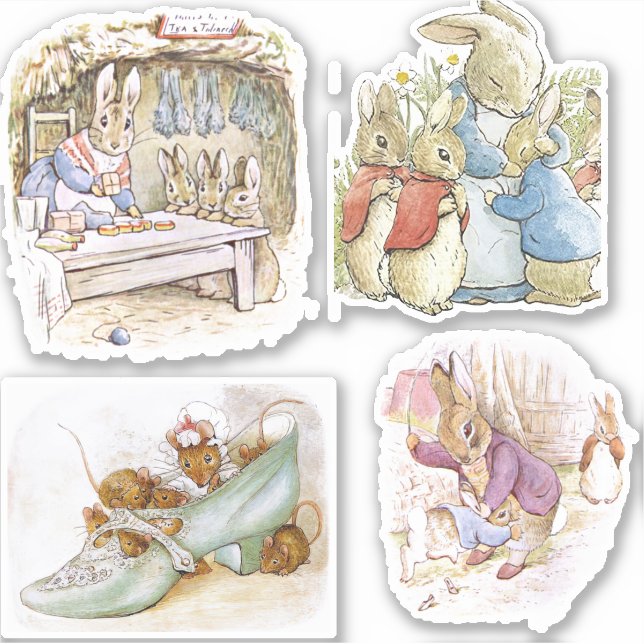 Petter Rabbit Set Aufkleber (Vorderseite)