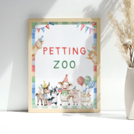 Petting Zoo Farm Animals Barnyard Geburtstag Poster