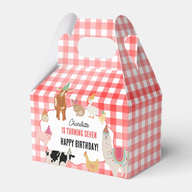 Petting Zoo Party Animals Barnyard Birthday Kids Geschenkschachtel (Vorderseite)