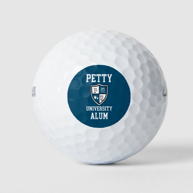Petty University Alum grad alma matter lustig blau Golfball (Vorderseite)