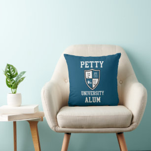 Petty University Alum grad blau personalisiert lus Kissen