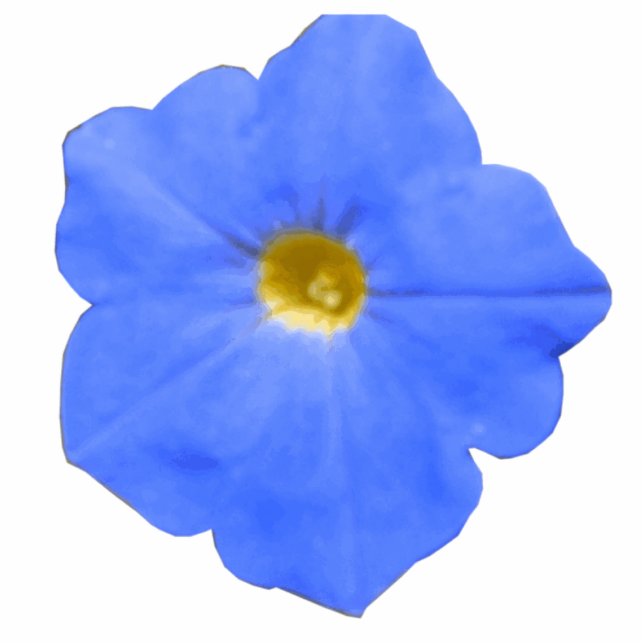 Petunia Blau-Gelbe Bildhauerei Freistehende Fotoskulptur (Vorne)