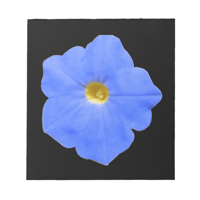 Petunia Blue und Yellow Notepad Notizblock (Vorderseite)