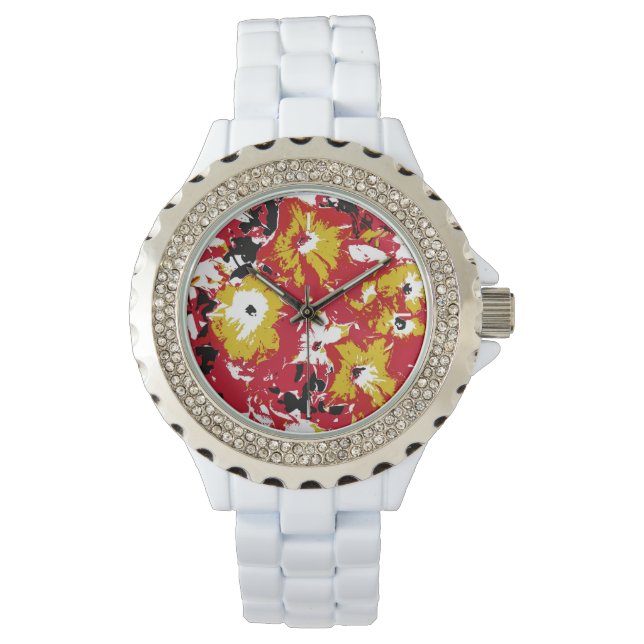 PETUNIA-BLUME ABSTRAKT ARMBANDUHR (Vorderseite)