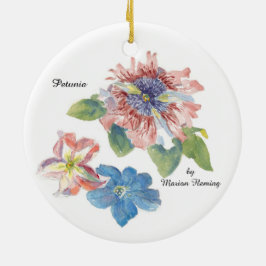 Petunia-Blume Keramik Ornament