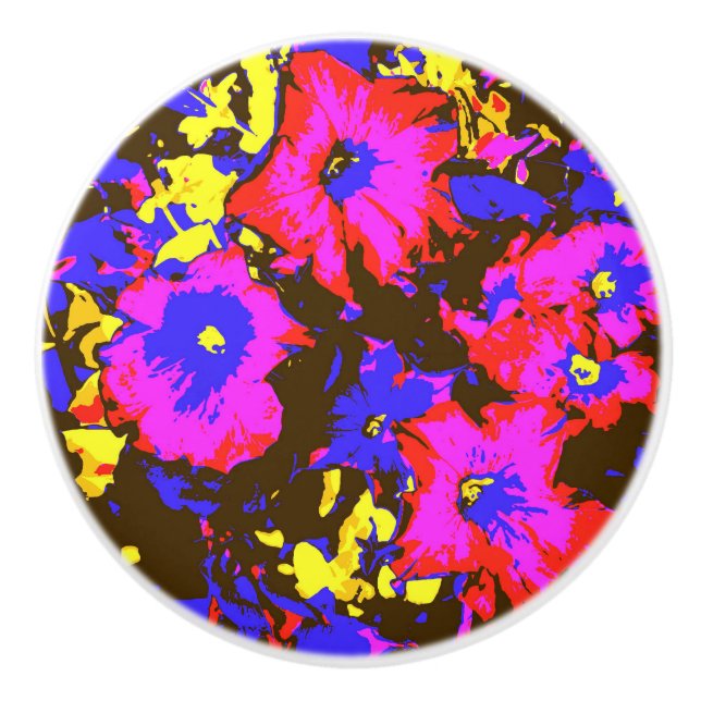 PETUNIA-BLUME KERAMIKKNAUF (Vorderseite)