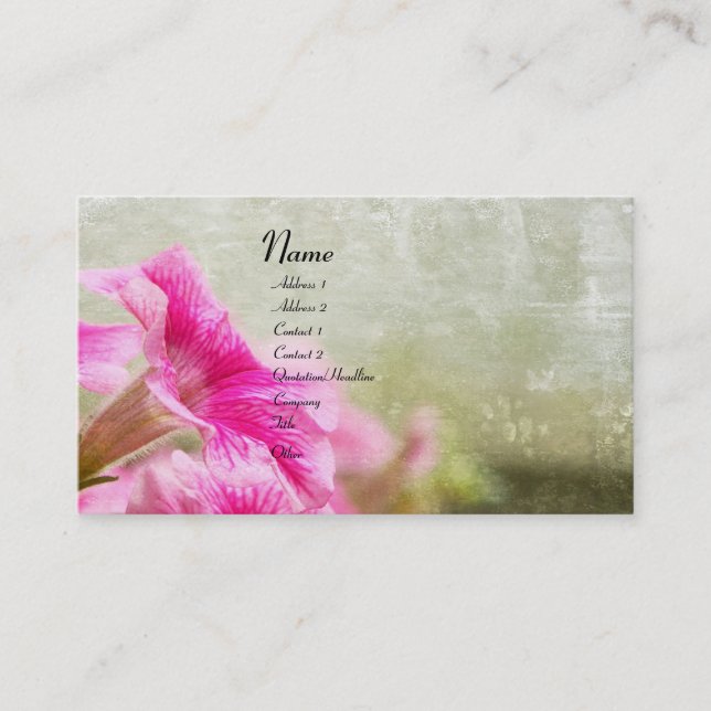 Petunia Business Card Visitenkarte (Vorderseite)