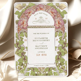Petunia Save the Date Vintager Jugendstil von Much Einladung