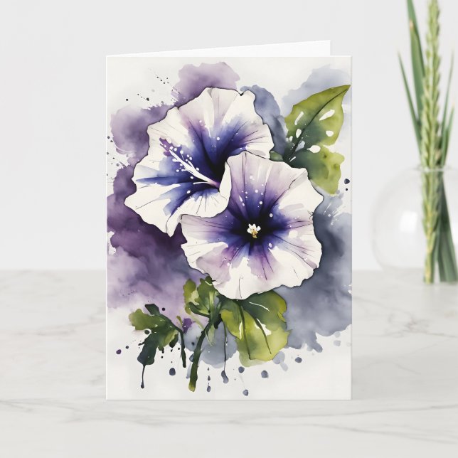 Petunia - Watercolor flowers Karte (Vorderseite)