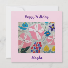 Petunias & Summer Blume Flat Birthday Card Karte