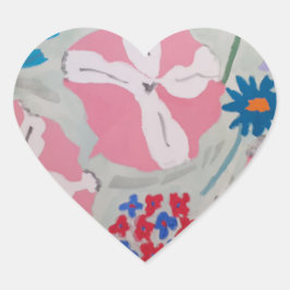 Petunias & Summer Blume Herz-Aufkleber