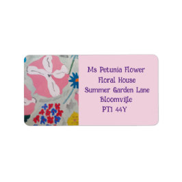 Petunias & Summer Blume Rücksendeadressen-Aufklebe Adressaufkleber