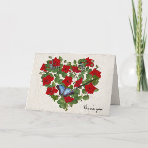 Petunien- und Schmetterlingsherz mit Pinsel Karte