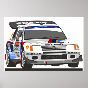 Peugeot 205 T16 Kundgebung B Poster