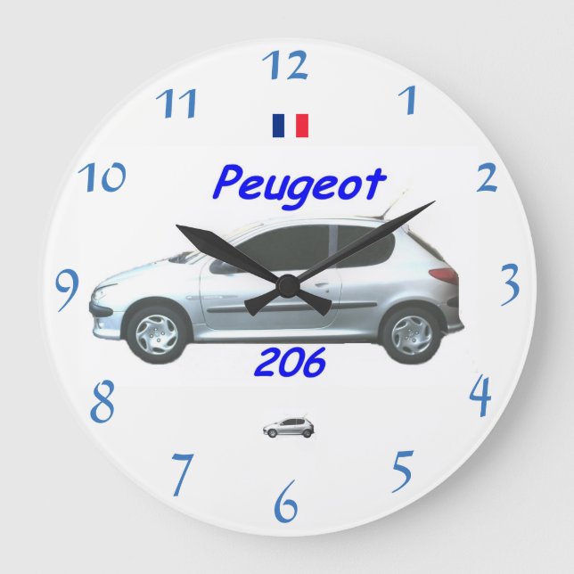 Peugeot 206 Wall Clock Große Wanduhr (Vorderseite)