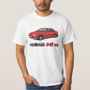 Peugeot 405 + Rotes Abzeichen MI 16, Rot, DIY T-Shirt