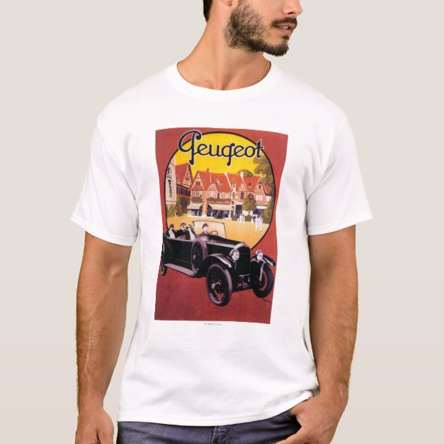 Peugeot-Automobil-förderndes Plakat T-Shirt (Vorderseite)