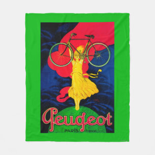 Peugeot Fahrrad Vintage Poster Europa Fleecedecke
