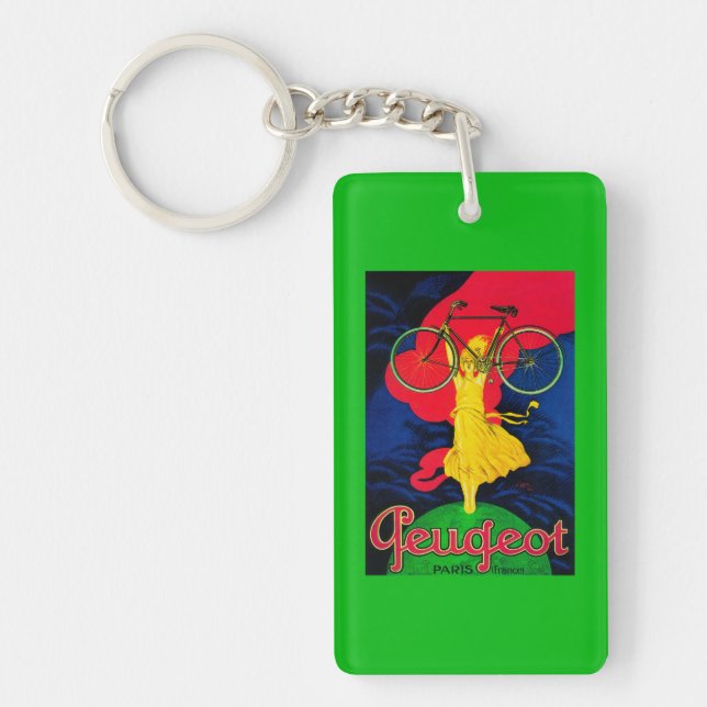 Peugeot-Fahrrad Vintages PosterEurope Schlüsselanhänger (Vorderseite)