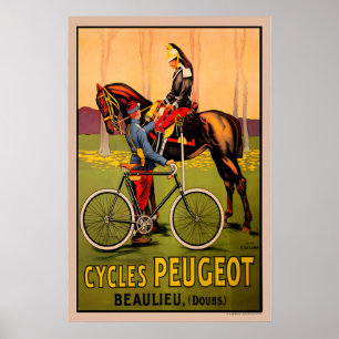 Peugeot Vintage Fahrradposter Poster
