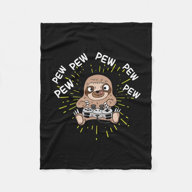 Pew Gamer Sloth Gaming  Fleecedecke (Vorderseite)