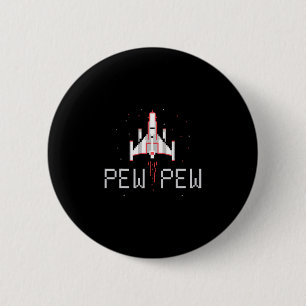 Pew Pew Gamer Retro 80er 90er Arcade-Spiele-Liebe Button