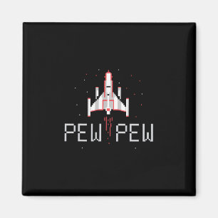 Pew Pew Gamer Retro 80er 90er Arcade-Spiele-Liebe Magnet