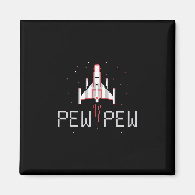 Pew Pew Gamer Retro 80er 90er Arcade-Spiele-Liebe Magnet (Vorne)