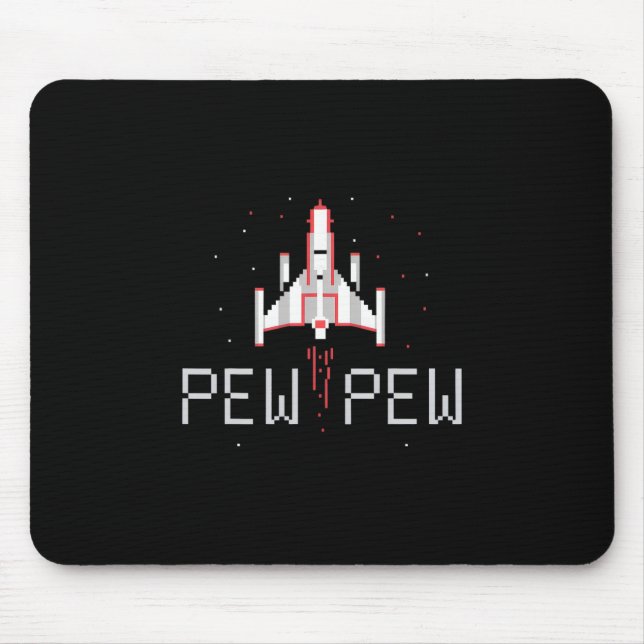 Pew Pew Gamer Retro 80er 90er Arcade-Spiele-Liebe Mousepad (Vorne)