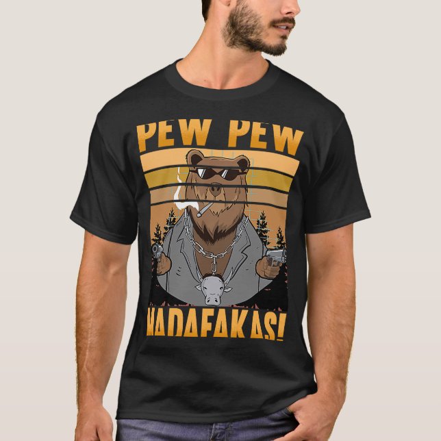 Pew Pew Madafakas Bear Crazy Bear T-Shirt (Vorderseite)