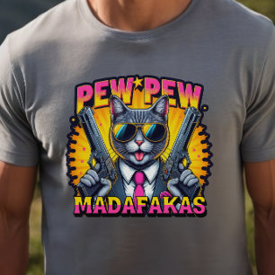Pew Pew Madafakas Coole Katze mit Stil und Pistole Sweatshirt