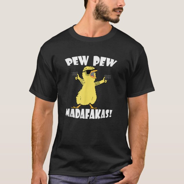 Pew Pew Madafakas Crazy Chick Graphics T-Shirt (Vorderseite)