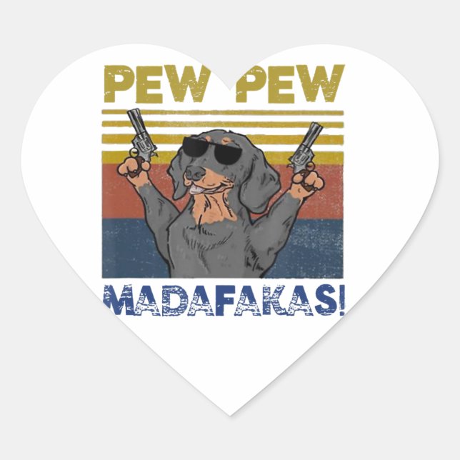 Pew Pew Madafakas Dackel Herz-Aufkleber (Vorderseite)