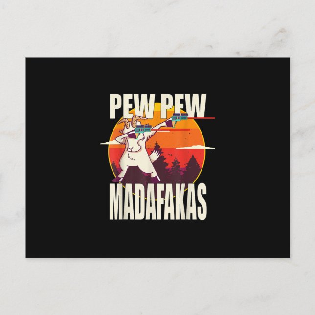 Pew Pew Madafakas Pew Madafakas Goat Einladungspostkarte (Vorderseite)