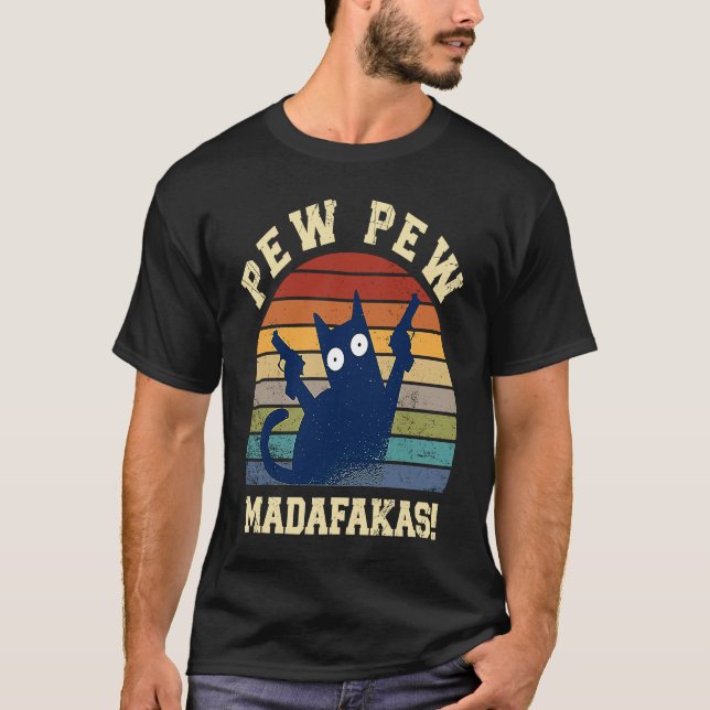 Pew Pew Madafakas  Pew Pew Katze Pyjamas Sommerkat T-Shirt (Vorderseite)