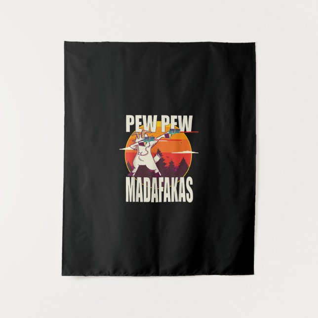 Pew Pew Madafakas Pew Pew Madafakas Ziege Wandteppich (Vorderseite)