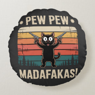 Pew Pew Mistkerle Rundes Kissen