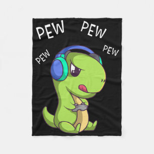 Pew Pew Pew Süßer T-Rex Dinosaurier Videospieler G Fleecedecke