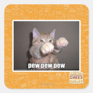 Pew Pew Quadratischer Aufkleber