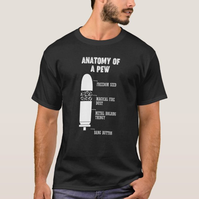Pew Pewer Anatomie Science Weapon Geek Gun Gamer T-Shirt (Vorderseite)