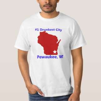 Pewaukee, der Stadt-Männer WI #1 das betrunkenste T-Shirt