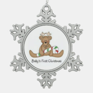 Peweter-Schneeflocken-Ornament/Babys erstes Weihna Schneeflocken Zinn-Ornament