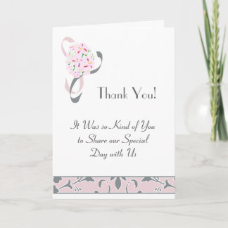 Pewter Gray, Blush Pink, Hochzeit Dankeschön Karte