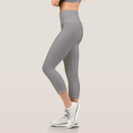 Pewter Gray Solid Color | Klassisches Elegant Capri Leggings