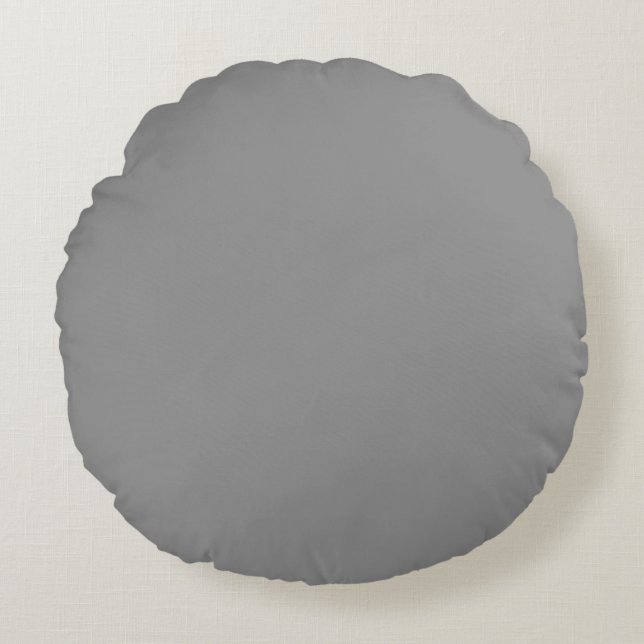 Pewter Gray Solid Color | Klassisches Elegant Rundes Kissen (Vorderseite)