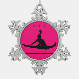 PEWTER GYMNASTIK SNOWFLAKE ORNAMENT. SCHNEEFLOCKEN Zinn-Ornament