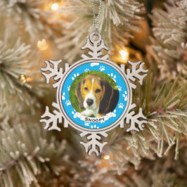 Pewter Metal Snowflake Pet Foto Weihnachten Schneeflocken Zinn-Ornament