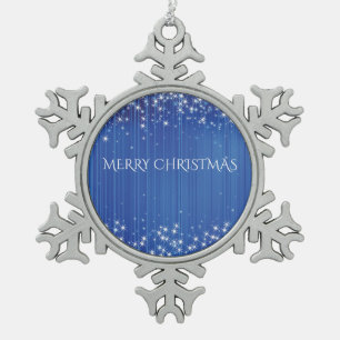 PEWTER SNOWFLAKE BAUMORNAMENT. SCHNEEFLOCKEN Zinn-Ornament