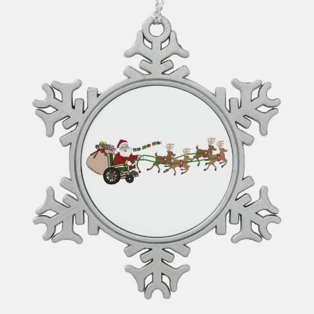 Pewter Snowflake Ornament - Wheelchair Santa (Vorderseite)
